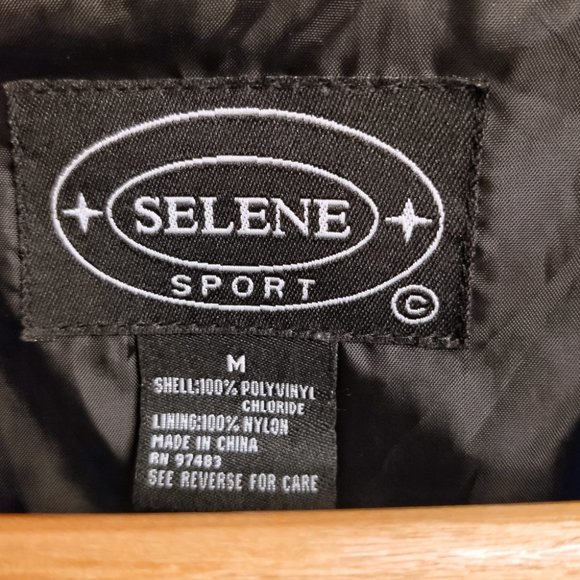 Selene Sport Green Faux Leather Snakeskin Zip Up Jacket Size Medium - Picture 12 of 12
